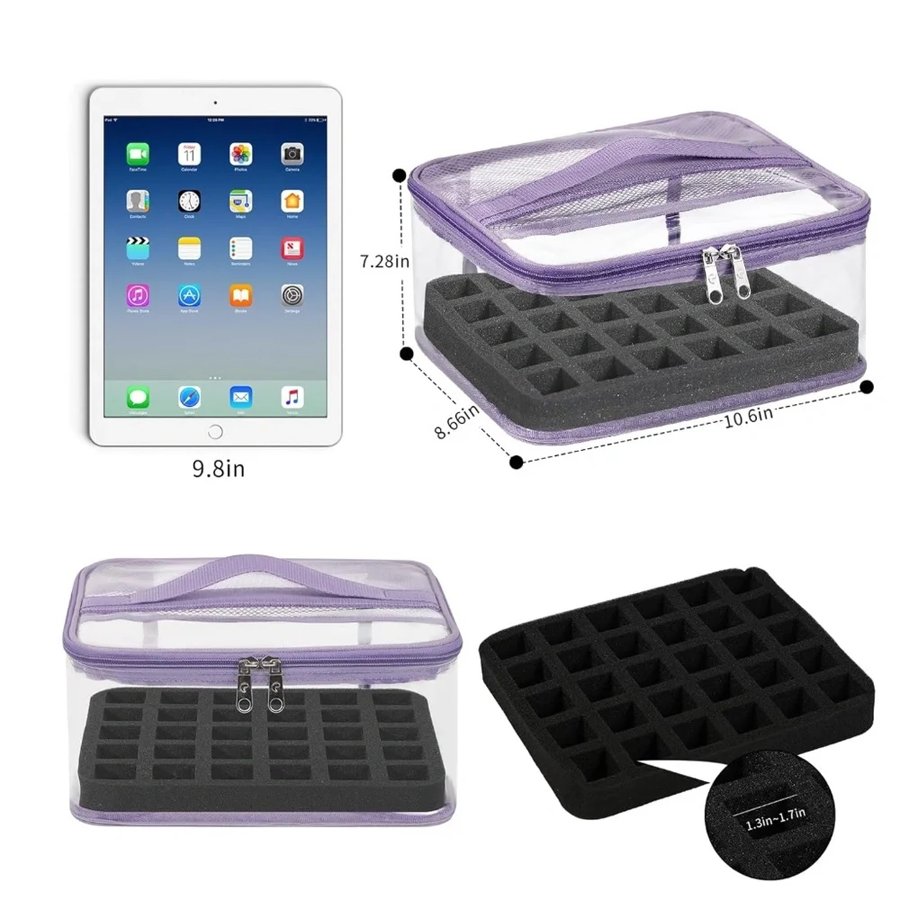 Purple Nail Polish Organizer Bag